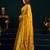 Women's yellow muga cotton meena zari woven saree with blouse