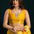 Women's yellow muga cotton meena zari woven saree with blouse