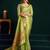 Women's green muga cotton meena zari woven saree with blouse