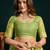 Women's green muga cotton meena zari woven saree with blouse