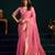 Women's pink muga cotton meena zari woven saree with blouse