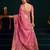 Women's pink muga cotton meena zari woven saree with blouse
