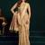 Women's beige muga cotton meena zari woven saree with blouse