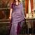 Women's purple cotton contrast pallu saree with blouse