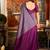 Women's purple cotton contrast pallu saree with blouse