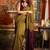Women's mehendi cotton contrast pallu saree with blouse