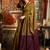 Women's mehendi cotton contrast pallu saree with blouse