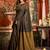 Women's coffee cotton contrast pallu saree with blouse