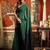Women's bottle green cotton contrast pallu saree with blouse