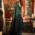 Women's bottle green cotton contrast pallu saree with blouse