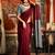 Women's maroon cotton contrast pallu saree with blouse
