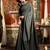 Women's dark grey cotton contrast pallu saree with blouse