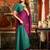 Women's magenta cotton contrast pallu saree with blouse
