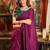 Women's magenta cotton contrast pallu saree with blouse