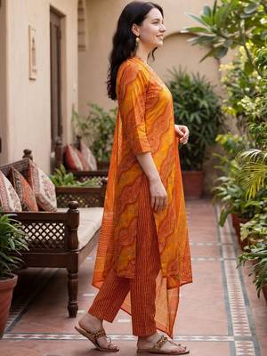 Women Ethnic Motifs Printed Regular Thread Work Kurta with Trousers & With Dupatta 3