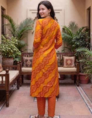 Women Ethnic Motifs Printed Regular Thread Work Kurta with Trousers & With Dupatta 5