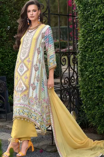 Women Ethnic Motifs Printed Regular Thread Work Liva Kurta with Trousers & With Dupatta