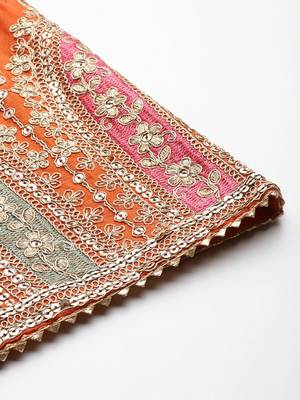 Paisley Embroidered Sequinned Kurta with Palazzos & With Dupatta 7