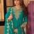 Floral Embroidered Sequinned Chinon A-Line Kurta With Palazzos & Dupatta