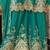 Floral Embroidered Sequinned Chinon A-Line Kurta With Palazzos & Dupatta