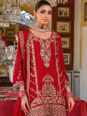 Women Ethnic Motifs Embroidered Regular Kurta with Sharara & With Dupatta 3