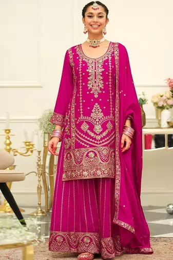 Women Ethnic Motifs Embroidered Kurta with Palazzos & Dupatta