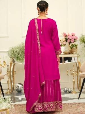 Women Ethnic Motifs Embroidered Kurta with Palazzos & Dupatta 4