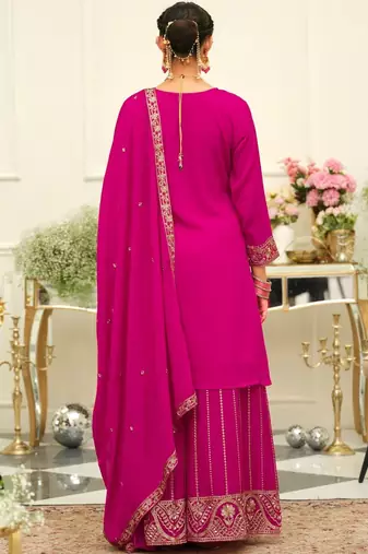 Women Ethnic Motifs Embroidered Kurta with Palazzos & Dupatta