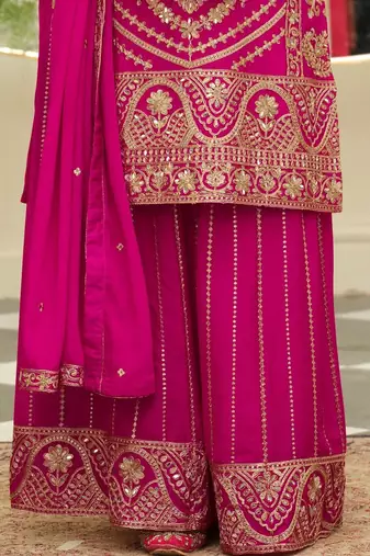 Women Ethnic Motifs Embroidered Kurta with Palazzos & Dupatta