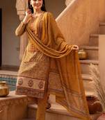 Women Ethnic Motifs Printed Regular Pure Cotton Kurta with Trousers & With Dupatta