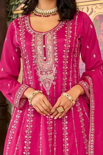 Women Floral Embroidered Kurta with Palazzo & Dupatta
