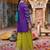 Floral Embroidered Sequinned Chinon Straight Kurta With Palazzos & Dupatta