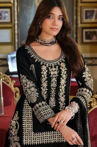 Women Ethnic Motifs Embroidered Thread Work Kurta with Palazzos & Dupatta