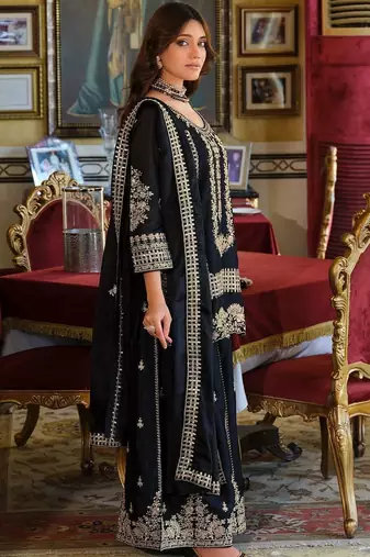 Women Ethnic Motifs Embroidered Thread Work Kurta with Palazzos & Dupatta