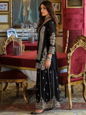 Women Ethnic Motifs Embroidered Thread Work Kurta with Palazzos & Dupatta 4