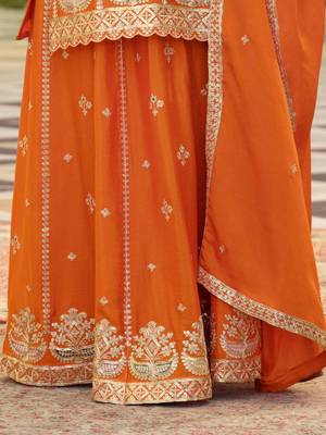 Women Ethnic Motifs Embroidered Kurta with Sharara & Dupatta 6