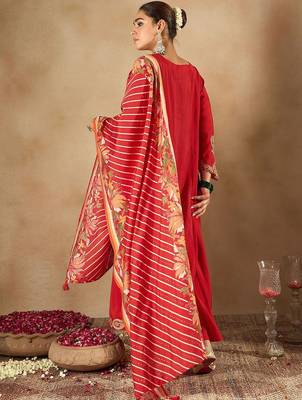 Women Ethnic Motifs Embroidered Empire Kurta with Trousers & Dupatta 7