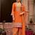 Floral Embroidered Sequinned Chinon Straight Kurta With Trousers & Dupatta