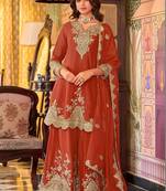 Women Ethnic Motifs Embroidered Regular Kurta with Sharara & With Dupatta