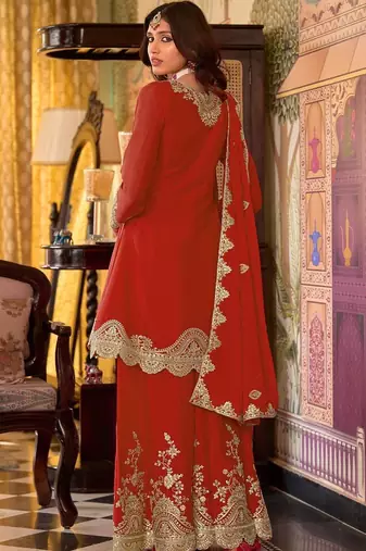 Women Ethnic Motifs Embroidered Regular Kurta with Sharara & With Dupatta