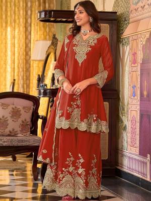 Women Ethnic Motifs Embroidered Regular Kurta with Sharara & With Dupatta 7