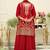 Ethnic Motifs Embroidered Mirror Work Straight Kurta & Palazzos With Dupatta