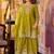 Ethnic Motifs Embroidered V-Neck Sequinned Kurta With Sharara & Dupatta