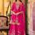 Floral Embroidered Sequinned Chinon A-Line Kurta With Palazzos & Dupatta