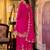 Floral Embroidered Sequinned Chinon A-Line Kurta With Palazzos & Dupatta