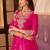 Floral Embroidered Sequinned Chinon A-Line Kurta With Palazzos & Dupatta