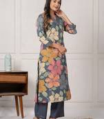 Women Floral Printed Regular Pure Cotton Kurta with Trouser