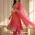 Women Bandhani Printed Regular Sequinned Kurta with Trousers & With Dupatta