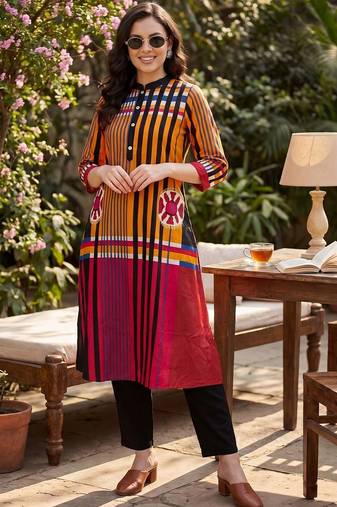 Women Printed Regular Pure Cotton Kurta with Trousers