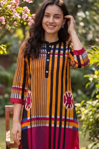 Women Printed Regular Pure Cotton Kurta with Trousers